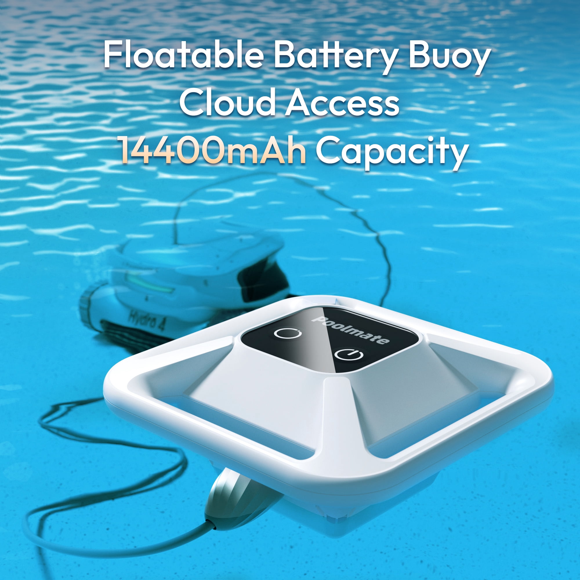 Hydro 4 Cordless Robotic Pool Cleaner,Pool Vacuum for Inground Aboveground Pools, 4.1L Filter Basket, Floor Wall Waterline Cleaning, Pool Cleaner Robot Ideal for Pools up to 50 FT in Length