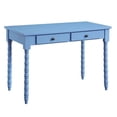 thumbnail image 3 of Modern Writing Computer Laptop Desk with 2 Drawers, 42" Vanity Desk with Wooden Desktop Makeup Dressing Table for Girls Women Bedroom for Home Office - Light Blue, 3 of 8