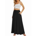 thumbnail image 5 of Women'S Flowy Maxi Skirt Summer Pleated High Waisted Casual Long Skirts with Pockets, 5 of 8