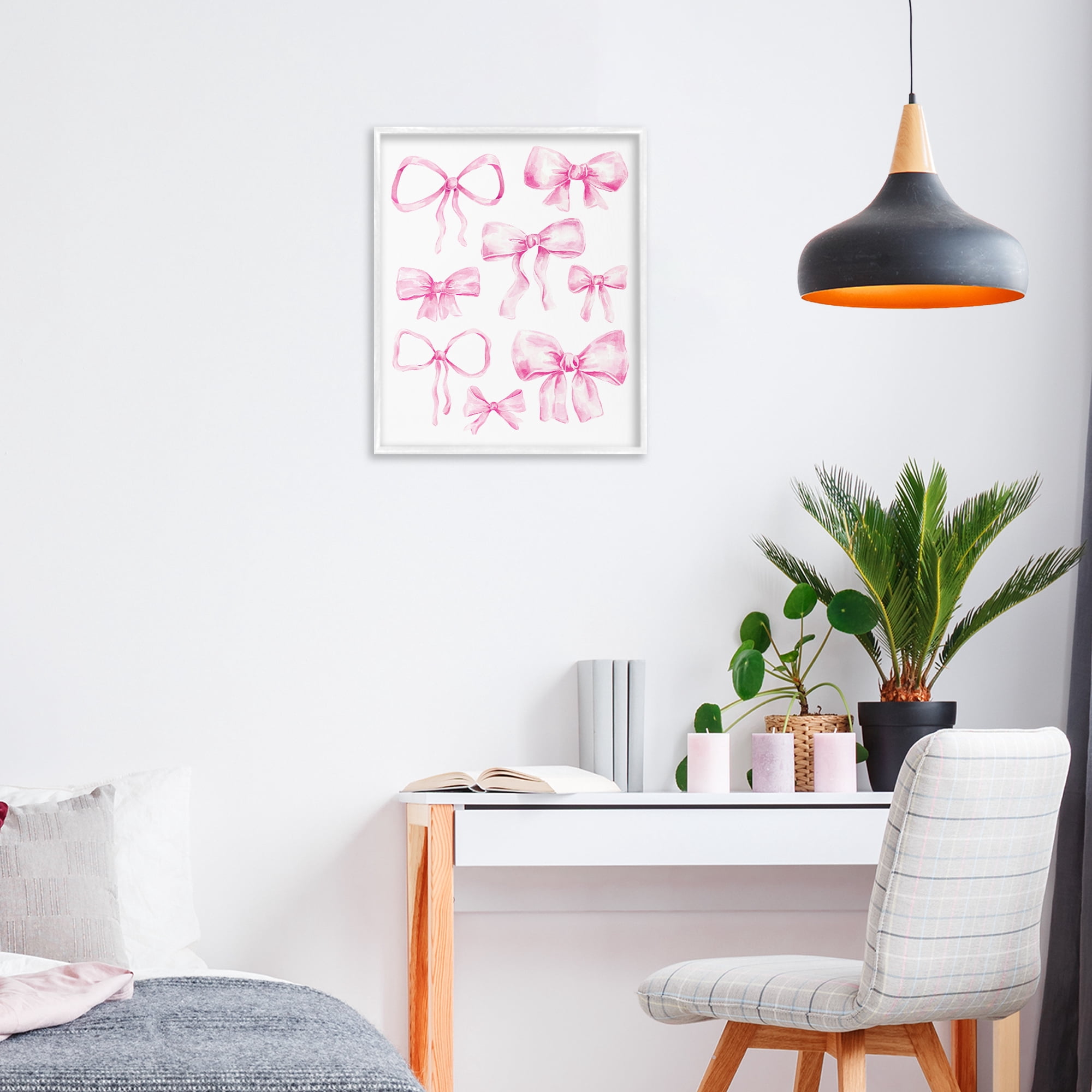 Stupell Industries Coquette Bow Collection White Framed Giclee Art, design by Bethany Sandoval