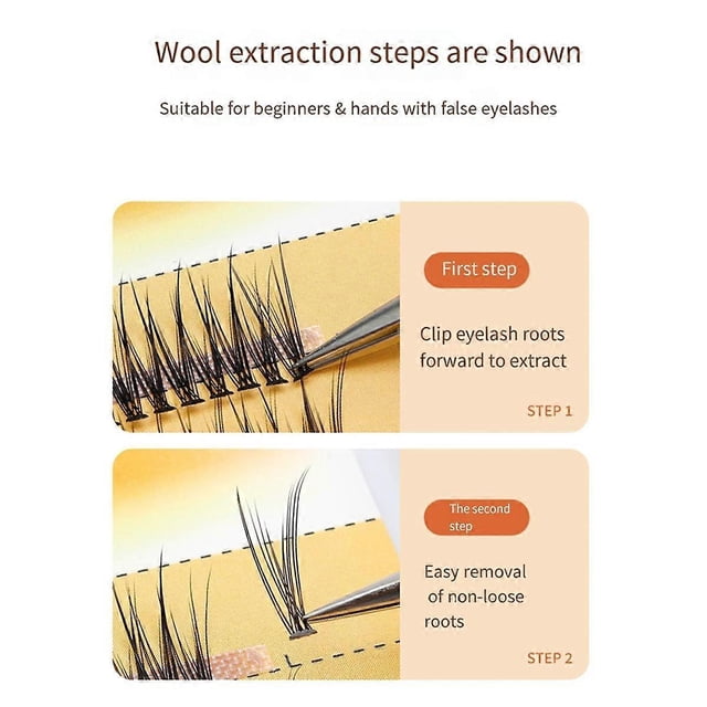 8mm Natural Slender Simulation Thick Fish Tail Single Cluster Hair Soft Curly Swallow Tail False Eyelashes