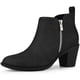 thumbnail image 1 of Botines estilo western con cremallera y tacón bajo para mujer Negro 10, 1 of 6
