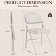 thumbnail image 3 of CazToi Juego de 4 sillas plegables de respaldo alto con asiento acolchado de cuero PU, sillas portátiles plegables beige para comedor y eventos, 3 of 8