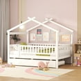 thumbnail image 3 of Triple Tree Kids Full Modern Wood MDF Novelty Beds, White, 3 of 8