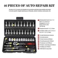 thumbnail image 3 of 46pcs 1/4 Inch Ratchet Wrench Tools for Car Repair, Socket Wrench Tool Combination Tools Kit for Auto Repair, 3 of 5
