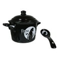 thumbnail image 4 of Wicca Full Moon Black Cat Feline Hungry Fine Bone China Bowl With Spoon And Lid, 4 of 9