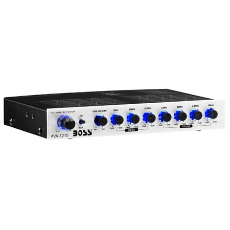 BOSS Audio Systems AVA1210 Car Audio Equalizer 7 Band Pre-Amp With Gold-Plated Front/Rear and Subwoofer Outputs, DPS Processor