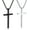 Engraved-Black/Silver, variant on 2 Pcs Cross Necklace for Men, Silver Black Stainless Steel Bible Verse Cross Pendant Necklace for Men, 22 Inches/2.5mm Box Chain
