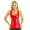 Red, variant on Women Shiny Metallic Slim Fit Racer Back Tank Top Camisole Vest Shirt Clubwear Colorful S