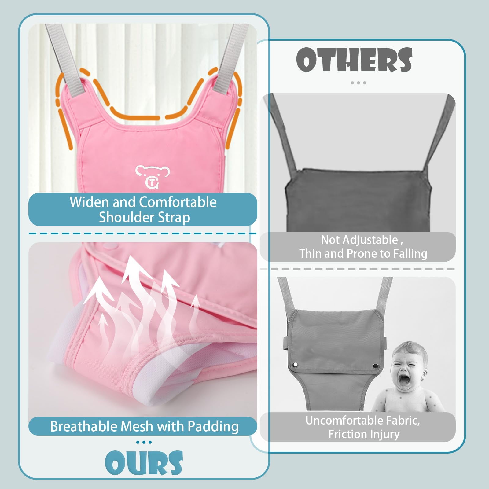 G TALECO GEAR Baby Jumpers and Bouncers, Protable Jumper Doorway with Water Mat, Easy to Assemble, Jumper for Baby Boys/Girls, Pink