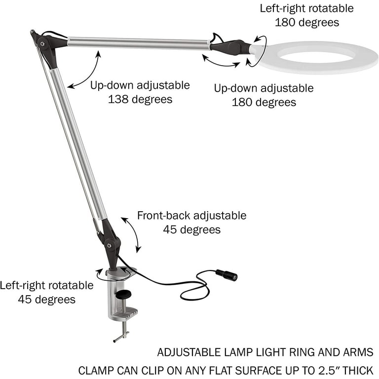 Swing arm architect desk lamp led clearance ring light by lavish home