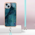 thumbnail image 4 of Mantto for iPhone 13 Case, with Lanyard Adjustable Strap, Marble Pattern Soft TPU Bumper Hard PC Back Shockproof Protective Glossy Stylish Durable Phone Case for Women Girls,Green, 4 of 7