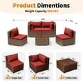 thumbnail image 2 of Techmilly Patio Furniture Sets, Modular Rattan Outdoor Patio Sectional Furniture Sofa Set, Wicker Patio Conversation Set for Backyard,5PCS, 2 of 7
