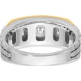 thumbnail image 5 of 14K Two-Tone Ibgoodman Men's Polished Satin And Grooved 5-Stone 1 Carat Square Aa Quality Diamond Ringsize 10 (Width 9.14) - Jbsp, 5 of 5