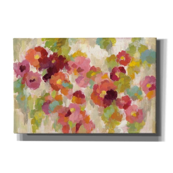 Epic Graffiti 'Coral and Emerald Garden I' by Silvia Vassileva, Canvas Wall Art, 60"x40"