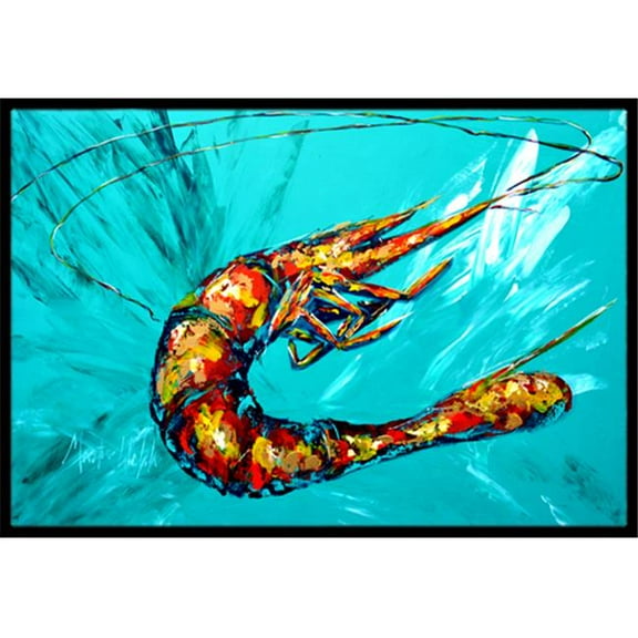 24 x 36 in. Shrimp Teal Shrimp Indoor Or Outdoor Doormat