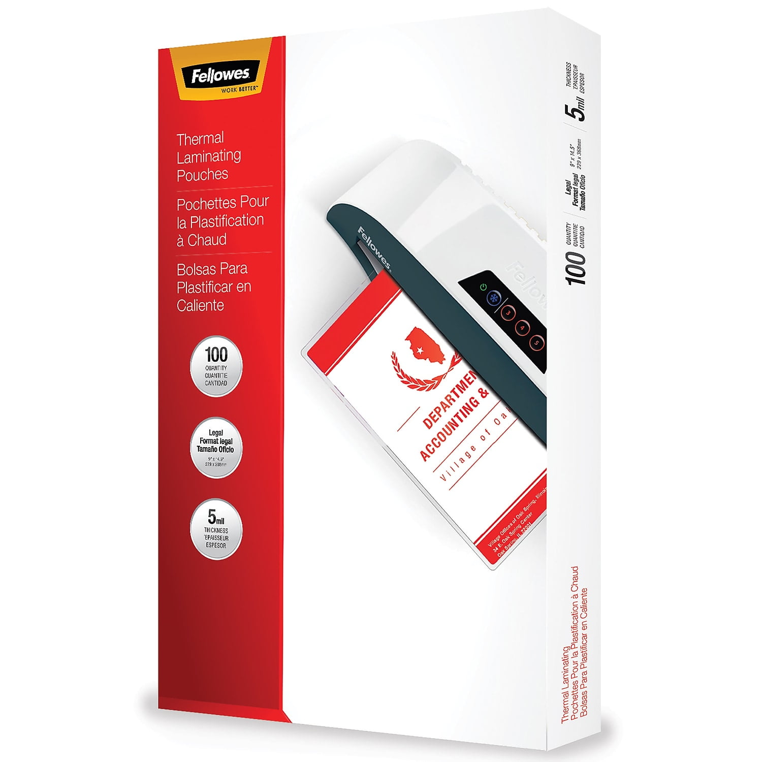 Fellowes Thermal Pouches Legal 100/Box (5204501)
