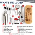 thumbnail image 3 of Cocktail Shaker Set with Bamboo Stand - 12 Piece Bar Shaker Set Perfect for the Home - Cocktail Kit Includes Martini Cocktail Shaker and Premium Bar Accessories like a Muddler tool and Jigger -Cresimo, 3 of 5