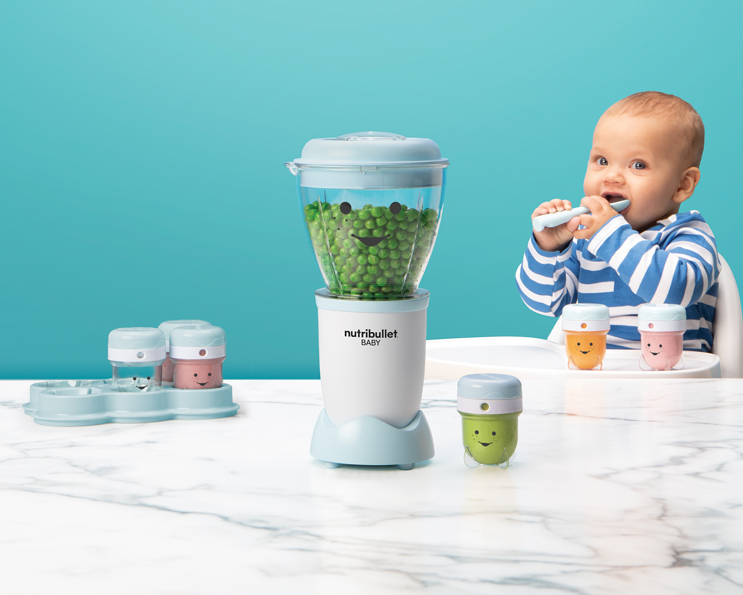 nutribullet Baby Food Blender, Blue and White photo 3