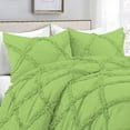 thumbnail image 4 of D.N.G. BEDDINGS 5 Piece Luxurious Diamond Ruffle Comforter Set Super Soft, All Season Pintuck 800 Thread Count, 100% Egyptian Cotton, Super King Size Sage Color, 4 of 9