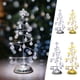 thumbnail image 1 of Luces de árbol de Navidad de cristal - Lámpara de mesa LED con cable de cobre, accionada por batería, luz cálida dorada de 10x20 cm para decoración del hogar, 1 of 3