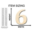 thumbnail image 2 of Unfinished Wood Cambria Number 6 Shape - Craft - up to 46" DIY 18" / 1/4", 2 of 3