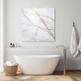 thumbnail image 3 of Marble White Wall Art Painting on Canvas, Modern Abstract Art Golden Ink Painting Canvas Art Home Prints Wall Art Framed Modern Artwork for Living Room Bedroom Wall Decor 12x12in, 3 of 9