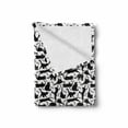 thumbnail image 2 of Cat Soft Flannel Fleece Throw Blanket, Cats Yellow Eyes in Different Positions Paw Traces Playful Feline Animal, Cozy Plush for Indoor and Outdoor Use, 50" x 60", Black White, by Ambesonne, 2 of 6