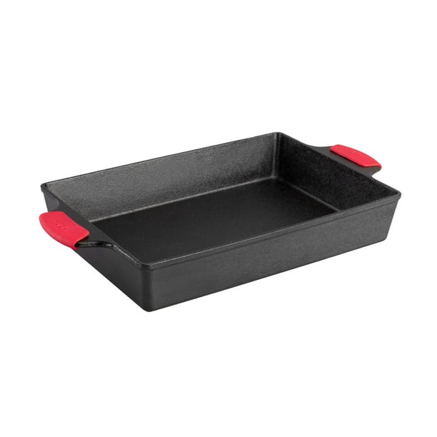 Lodge Cast Iron Baking Pan, Seasoned Casserole BW13C, Black with Dual