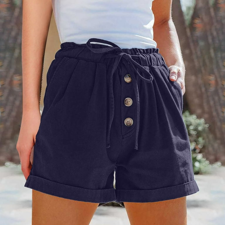 JDEFEG Spandex Shorts with Pockets Women Fashion Wide Leg Pants