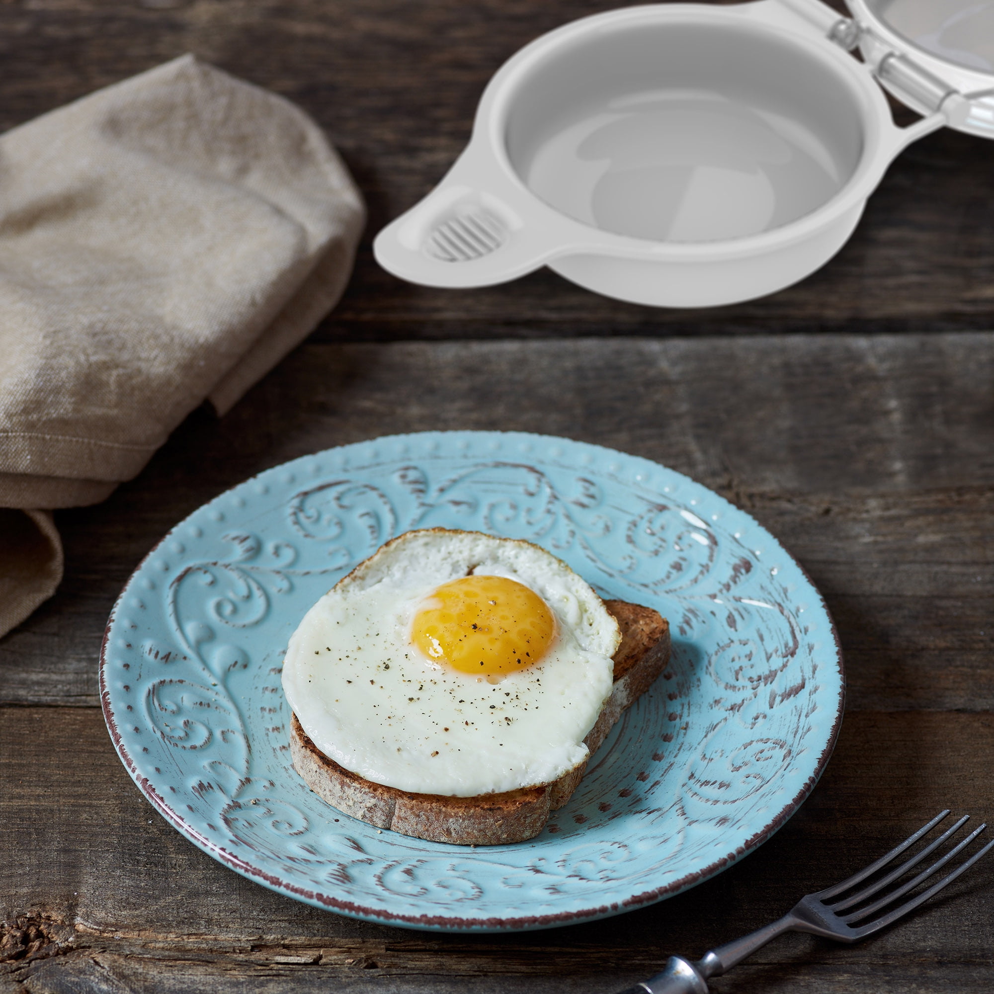 Microwave Egg Maker, a Healthy Breakfast Cooking Utensil by Chef Buddy- Kitchen Essentials, Easy to Make- Holds Up to Two Eggs and Cooks in 45 Seconds
