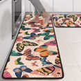 thumbnail image 2 of Kitchen Rugs Sets Of 2,Beige Butterfly Colorful Pattern Anti Fatigue Kitchen Mat Rugs Non Slip Washable,Decorative Kitchen Floor Mats for Kitchen,Sink,Laundry,17"x47"+17"x47", 2 of 5