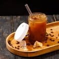 thumbnail image 3 of Reusable Wide Mouth Smoothie Boba Tea Cups Bubble With Lids And Straws Mason Jars Glass (2-pack  16 Oz Jars), 3 of 7