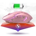 thumbnail image 3 of Ratón Óptico Inalámbrico Sunnimix 2.4G Recargable con Receptor USB 3 Niveles de DPI Ajustables Rosado, 3 of 8