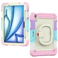 thumbnail image 2 of for iPad Air 11 2024 Kids Case Heavy Duty Rugged Shockproof Silicone Hybrid Protective Case Cover Stand + Pencil Holder + Screen Protector for iPad Air 11 2024 - Colorful Pink, 2 of 8