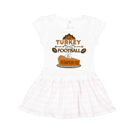 

Inktastic Turkey Football and Pumpkin Pie Gift Toddler Girl Dress