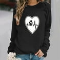 thumbnail image 3 of DDAPJ pyju Womens Dog Paw Graphic Long Sleeve Cerwneck Sweatshirts,Heartbeat Print Cute Pullover Sweatshirt Long Sleeve Crewneck Tunic Tops Gifts for Pet Lover, 3 of 3