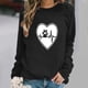 thumbnail image 1 of ICHUANYI Clearance Women's Round Neck Top Casual Fashion, Personalized Printing Loose Fitting, Slimming Long Sleeves(Black, M) ICHUANYI WER2023081512237, 1 of 4