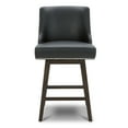 thumbnail image 3 of CHITA 26 inch Faux Leather Swivel Upholstered Counter Height Bar Stools with Full Back, Black, 3 of 9