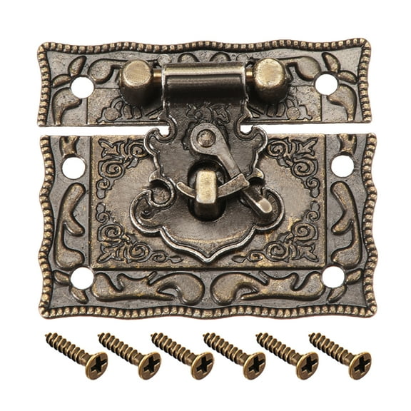 Uxcell Wood Case Chest Box Rectangle Clasp Closure Hasp Latches Bronze Tone 51 x 42mm