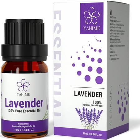 ASAKUKI Lavender Oil, 100% Pure Essential Oil for Anxiety, Stress and Aromatherapy, 10 ml