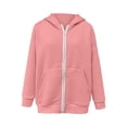 thumbnail image 6 of Tbopshirt Girls Hoodies Zip Up Long Sleeve Casual Hooded Jacket with Front Pocket for School Fall Outdoor Wear Jackets Tops Age: 5-15 Years, 6 of 8