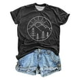thumbnail image 4 of Hauts pour Femmes Imprimé Confortable et à la Mode Haut Coloré Manches Courtes T-Shirts pour Femmes Gris Foncé m, 4 of 4