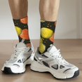 thumbnail image 6 of Gukieu Orange Lemon Print Contrast Color Mid-calf Socks, Sweat-wicking Athletic Socks, Unisex Clothing Accessories, 6 of 6