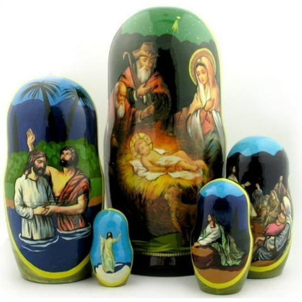 russian matryoshka nativity scene nativity of christ icon nesting doll