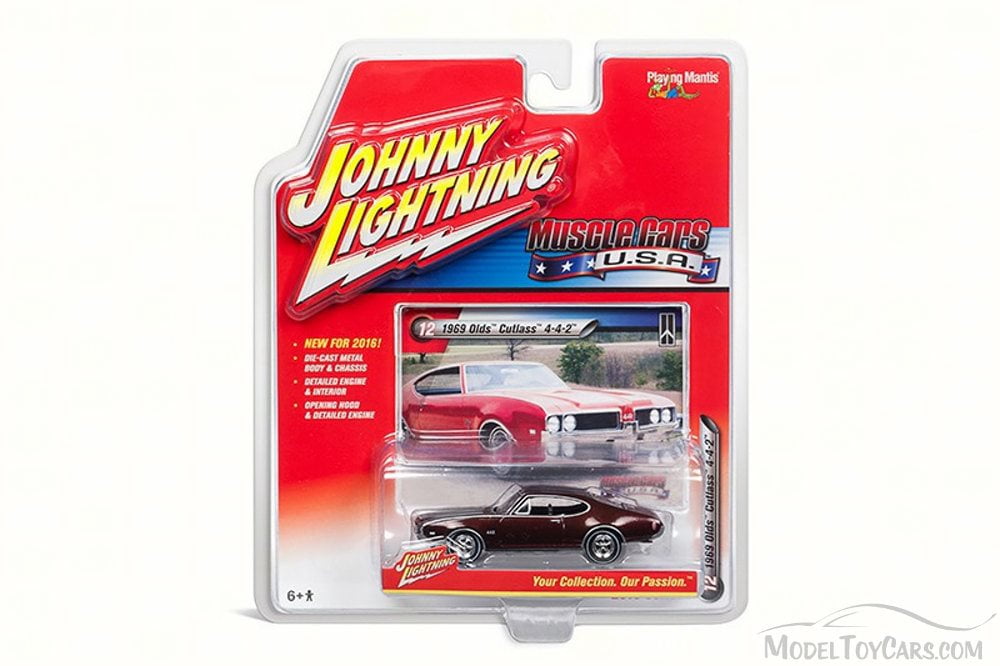 1/64 JOHNNY LIGHTNING MUSCLE SERIES 2 1969 Oldsmobile 442 in Platnium