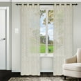 thumbnail image 1 of Argyle Geometric Embroidered Soft Diffused Light Airy Lightweight Sheer Curtain Set Linen / 52"x96", 1 of 1