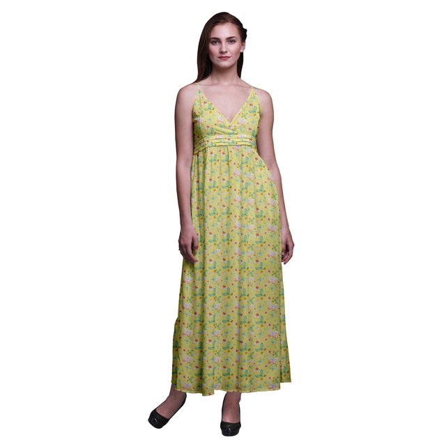 Bimba Robe Bohème de Plage Longue Sans Manches à Bretelles Imprimée Papillon pour Femme - Petit