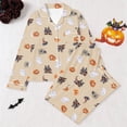 thumbnail image 3 of ZHOGXU Adorable Halloween Printed Girls Pajama Sets Long Sleeve Top And Long Pant 2PCS Set For Kids,Khaki,11-12 Years, 3 of 3