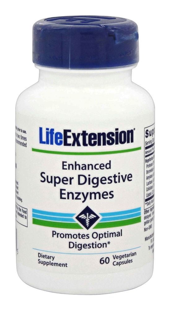 Life Extension ENHANCED SUPER DIGESTIVE ENZYMES 60 CAPSULES